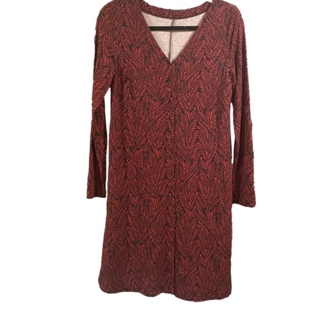 Garnet Hill Long Sleeve Phoebe Button-Front
Knit Dress